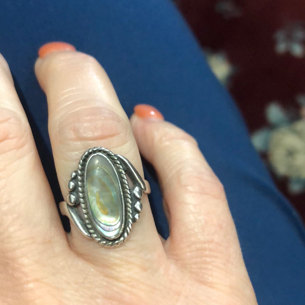 Sterling Abalone Shell Ring